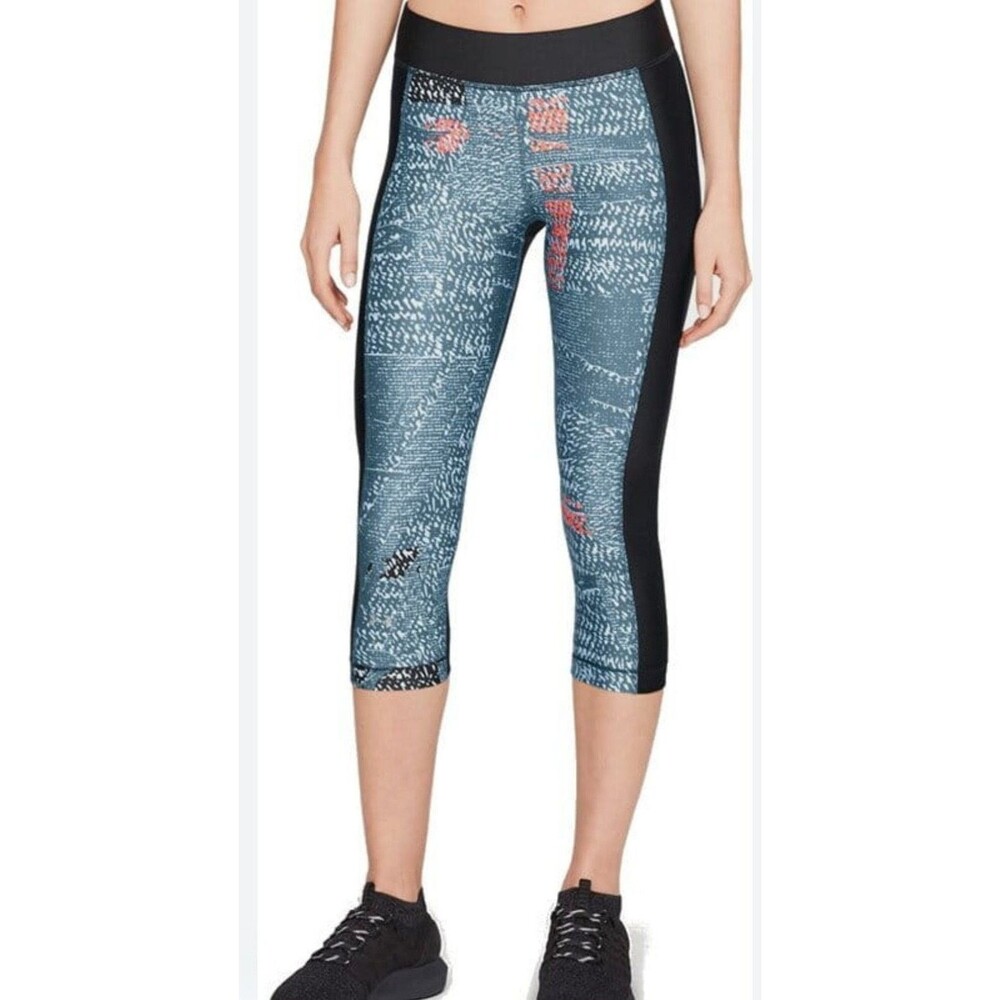 Under Armour Size XL HeatGear Leggings Cropped Fitted Compression EUC